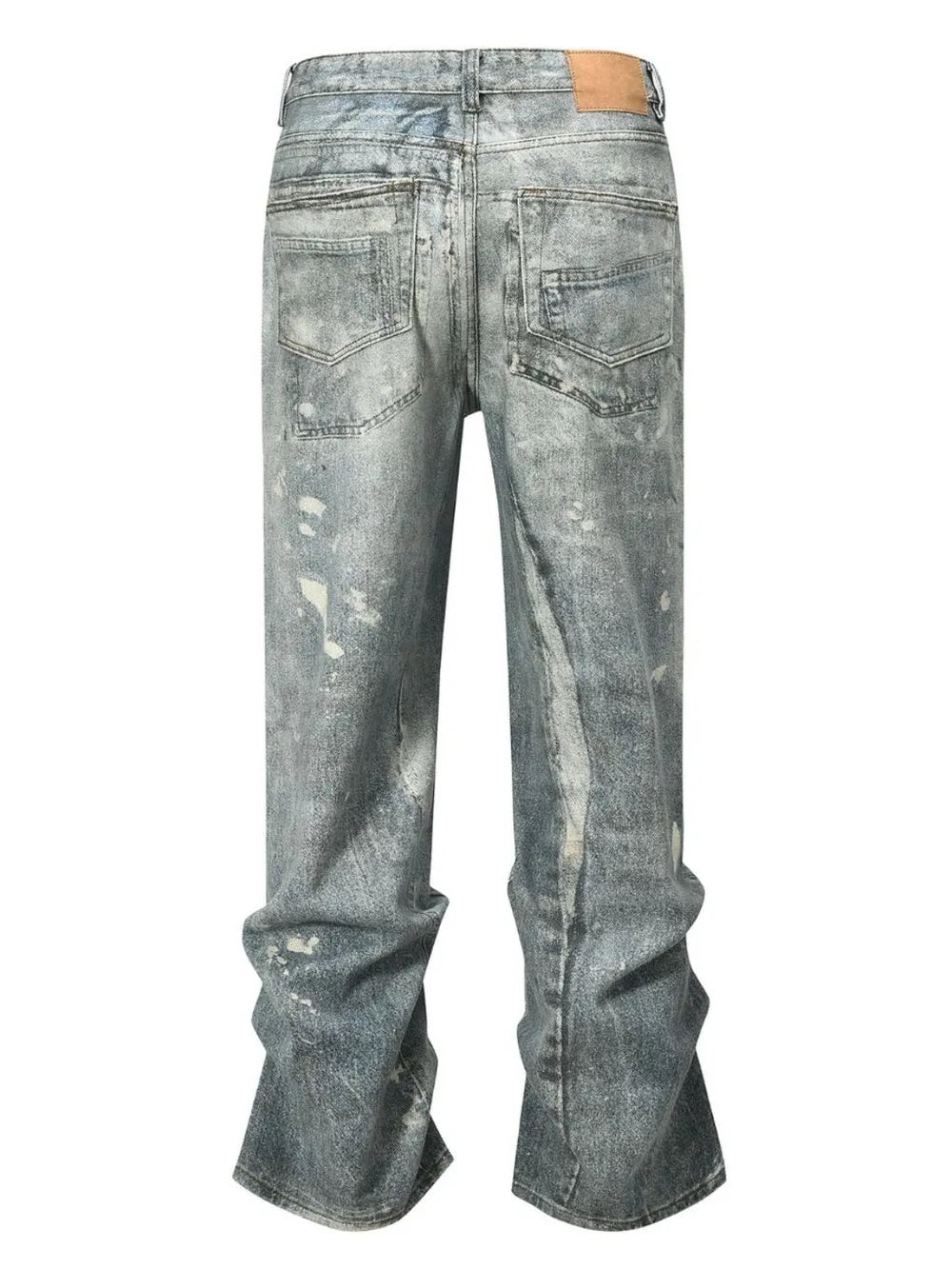 1259 Men's Washed Printed Straight Jeans – men's graphic jeans (detail view 4)