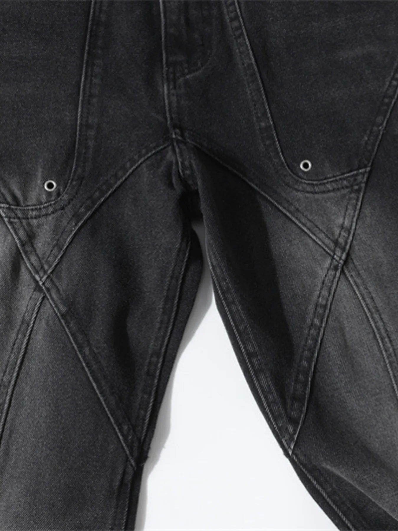 1287 Men's Wash Wide Leg Flare Jeans – men's flare jeans (Y2K) (back view)