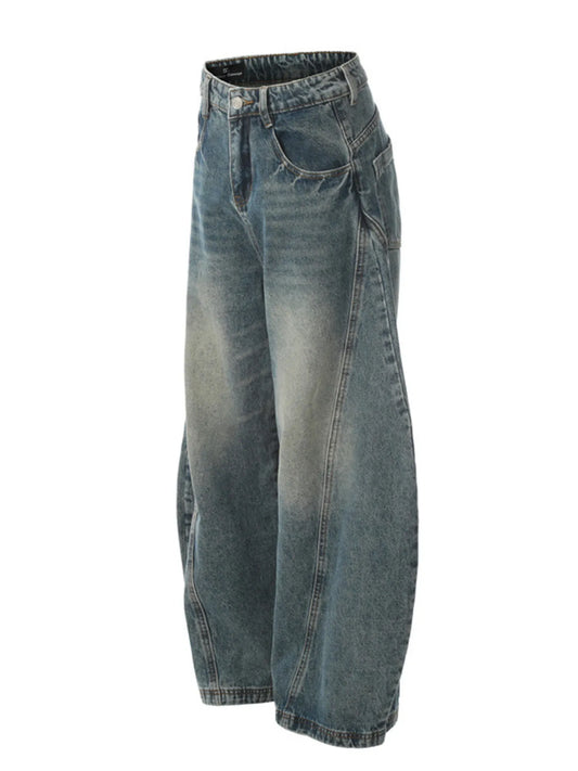 1064 nan – Men's wide leg jeans streetwear fit