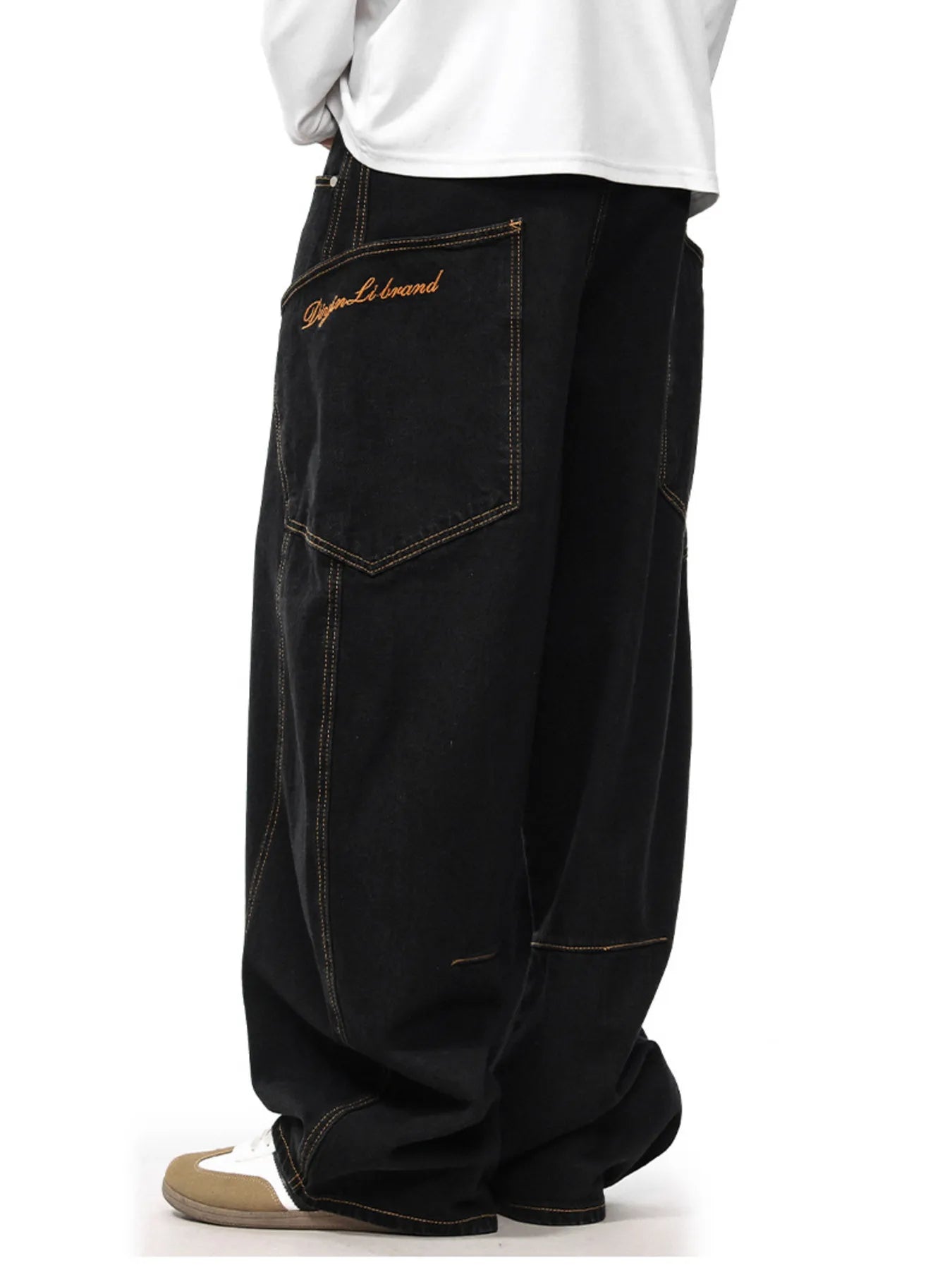 1228 nan – Men's wide leg jeans streetwear fit