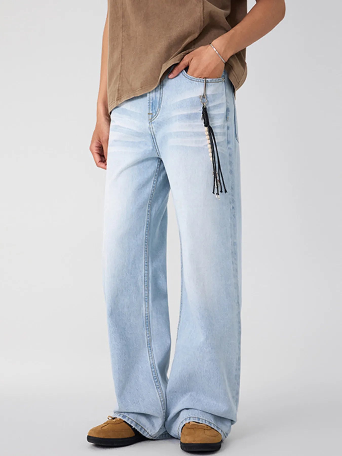 566 nan – Men's wide leg jeans streetwear fit