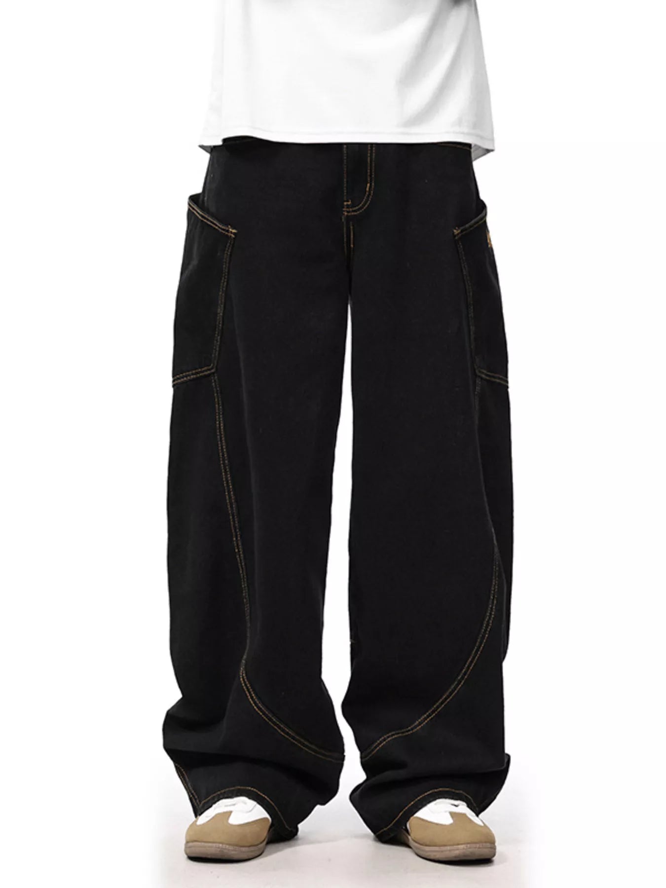 1225 nan – Men's wide leg jeans streetwear fit