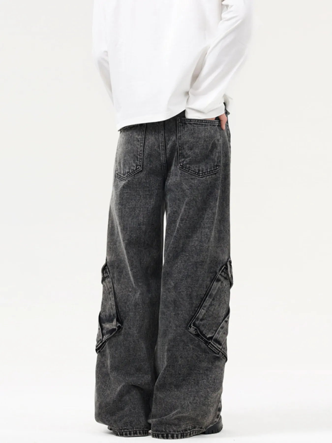 1204 nan – Men's wide leg jeans streetwear fit