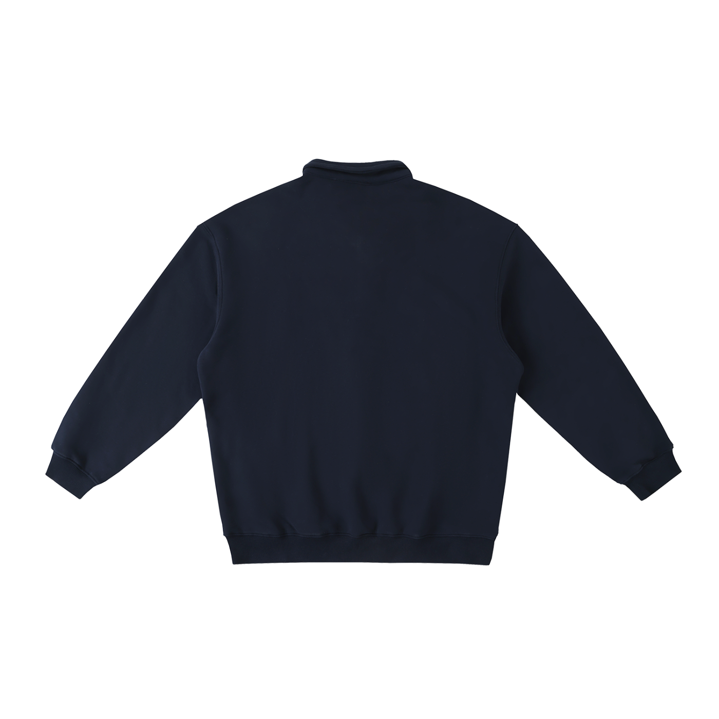 Dressy Mens Heavyweight Polo-Collar Casual Sweatshirt - Dark Gray - on-model