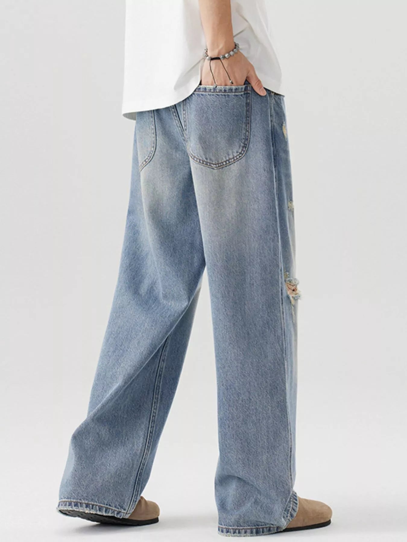 743 nan – Men's wide leg jeans streetwear fit