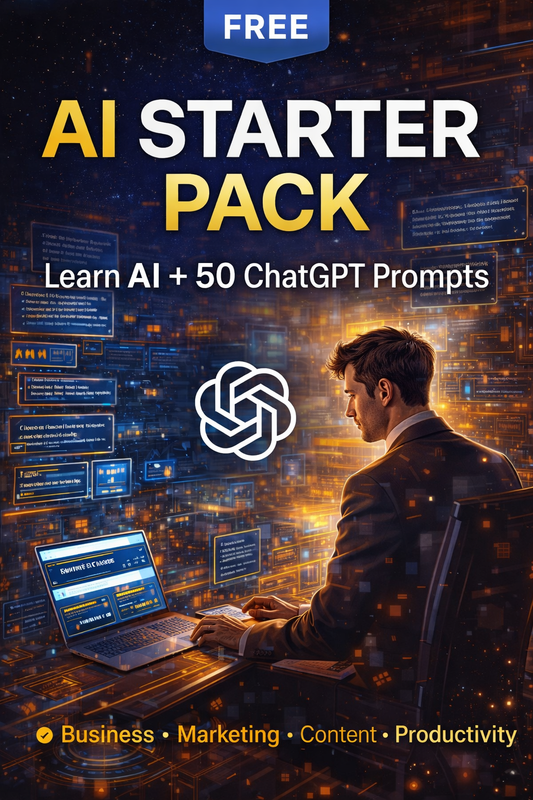 Free AI Starter Pack: Beginner’s Guide to ChatGPT + 50 AI Prompts