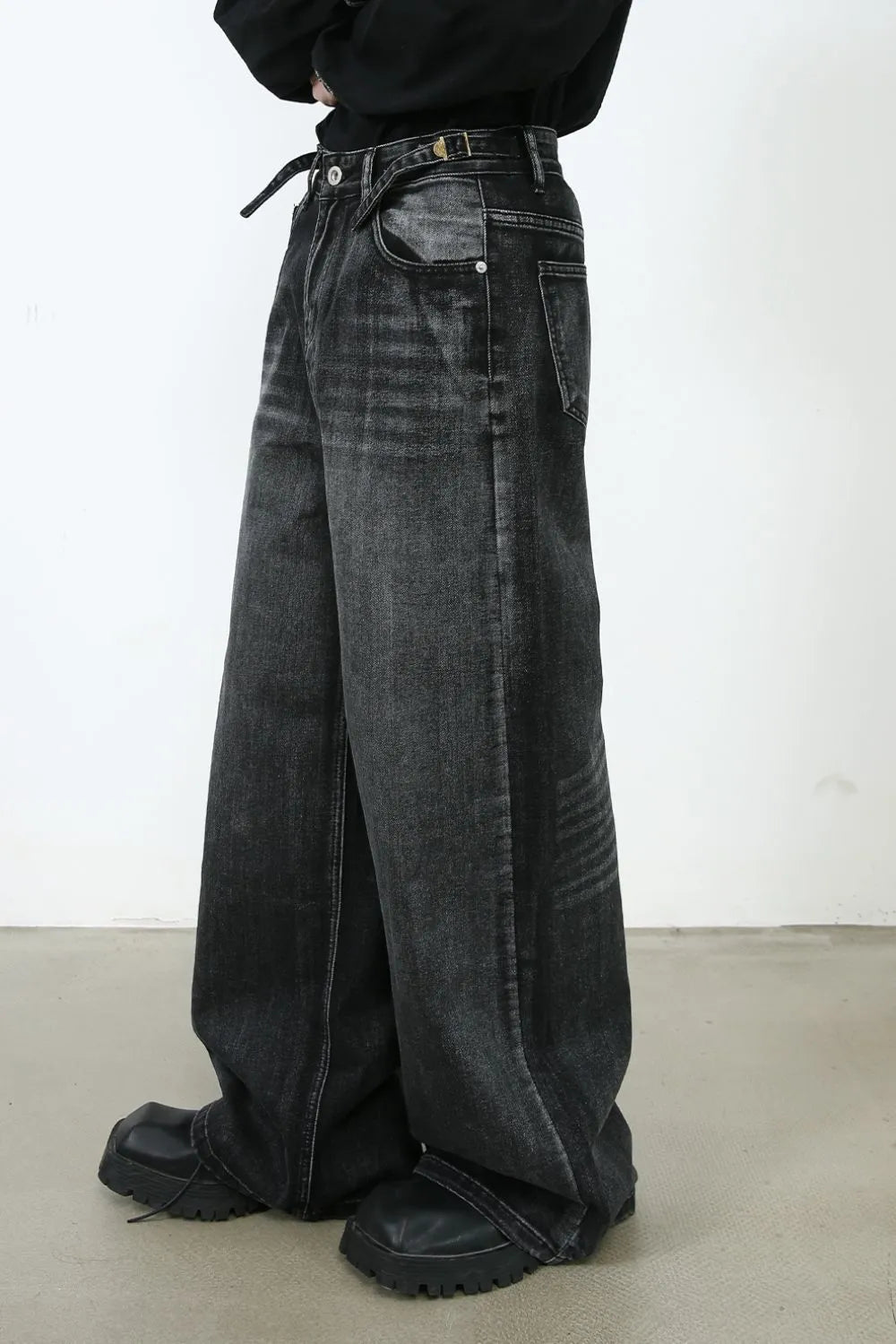 951 nan – Men's wide leg jeans streetwear fit