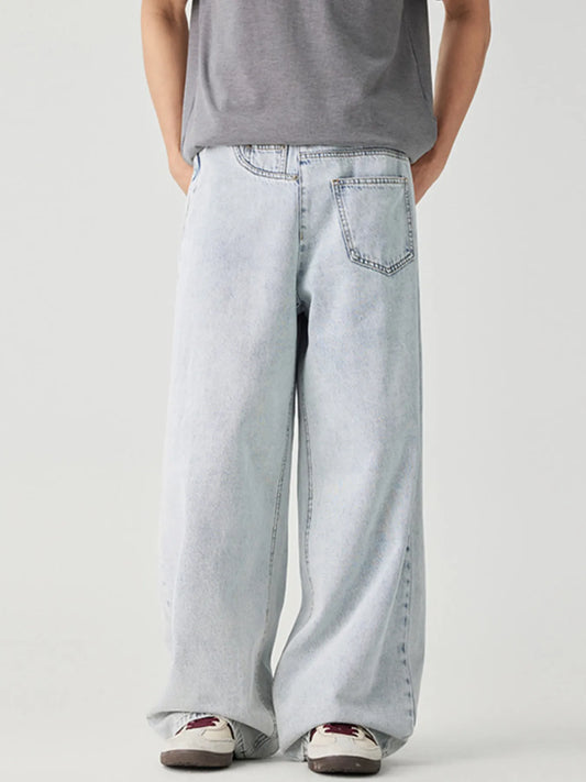 849 Men's Wash Wide Leg Jeans – Men's wide leg jeans streetwear fit