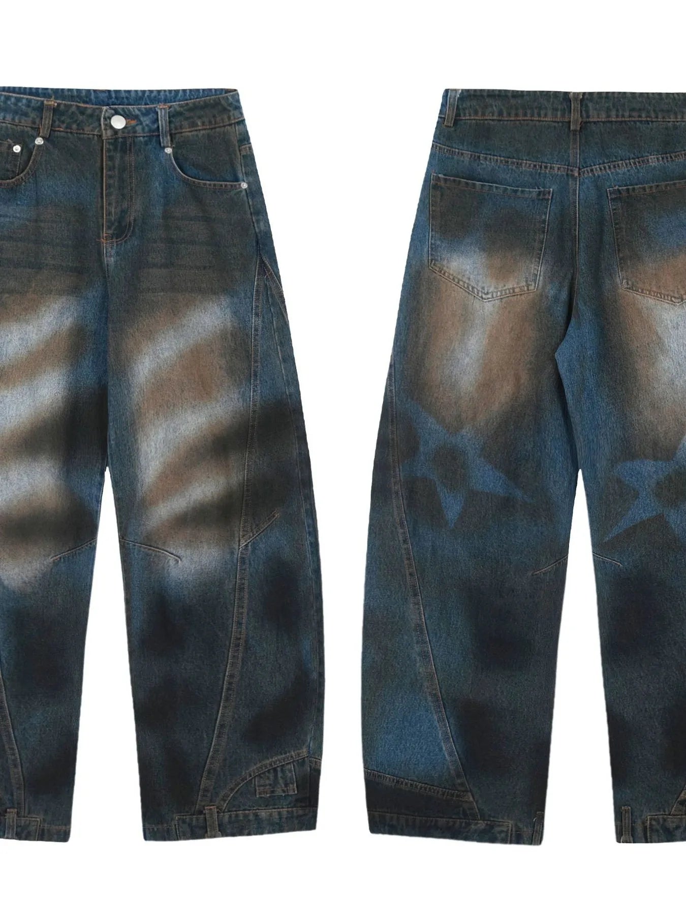 003 nan – Men's wide leg jeans streetwear fit