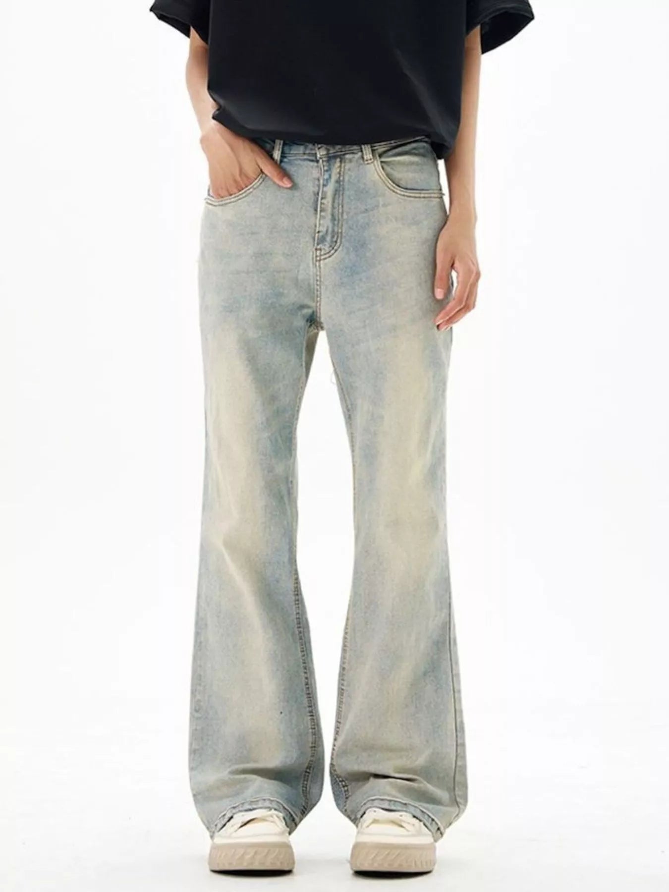 1293 Men's Wash Flare Jeans – men's flare jeans (Y2K) (side view)