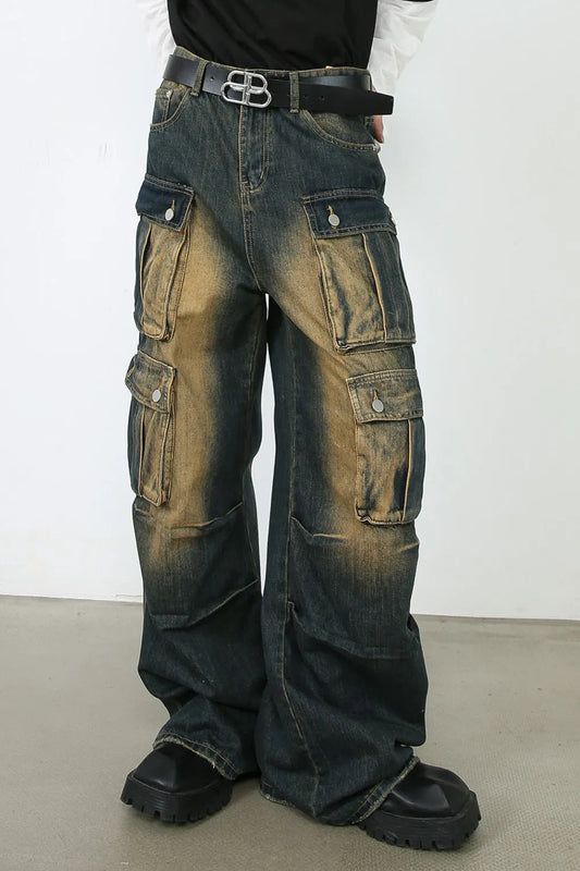 223 nan – Men's wide leg jeans streetwear fit