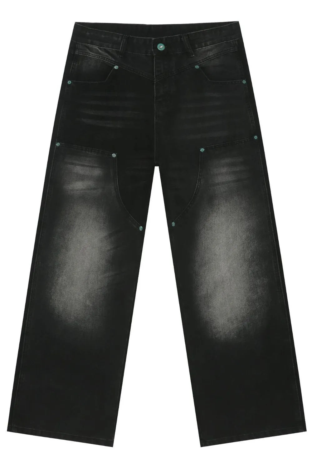 066 nan – Men's wide leg jeans streetwear fit
