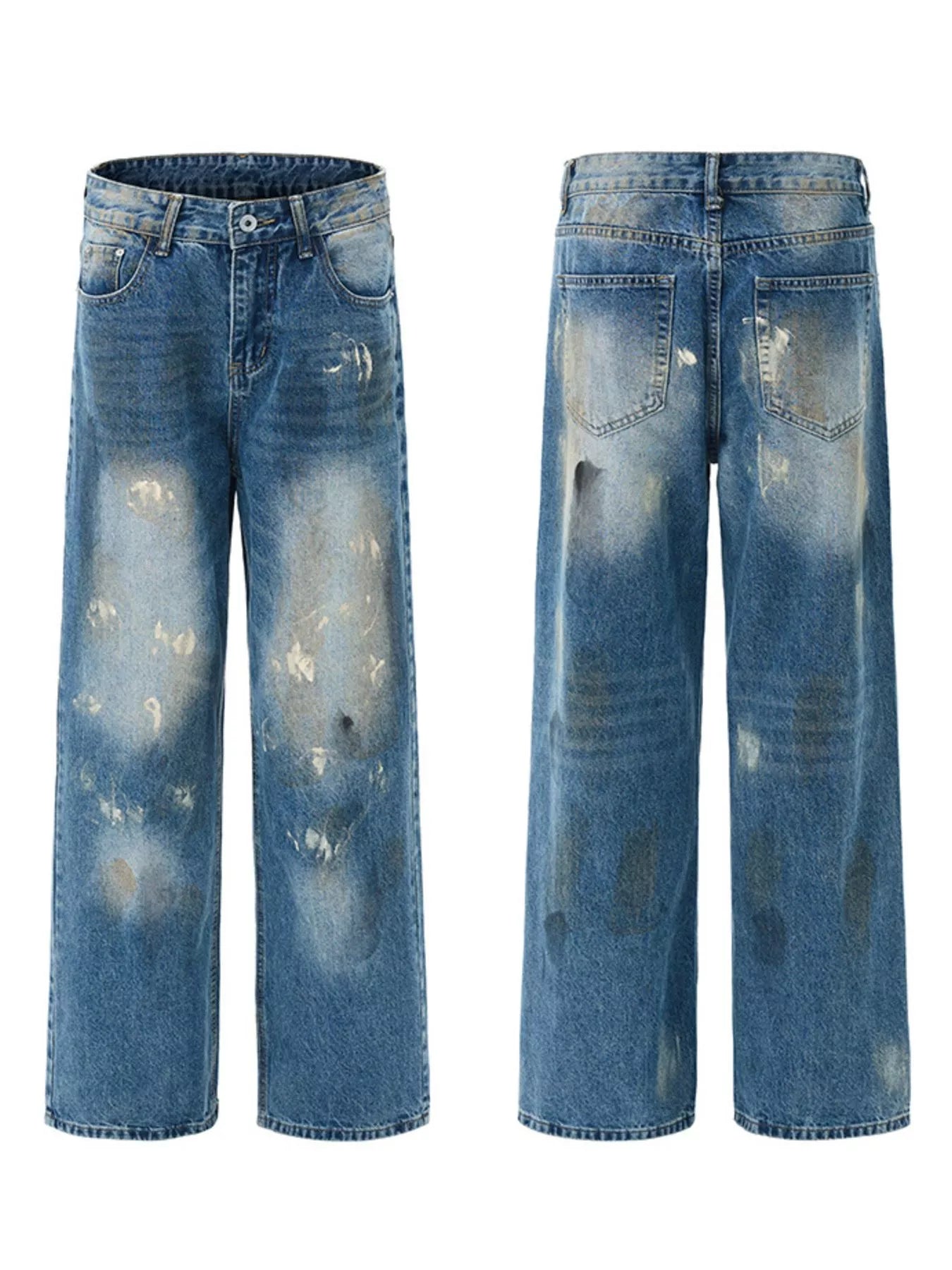 822 nan – Men's wide leg jeans streetwear fit