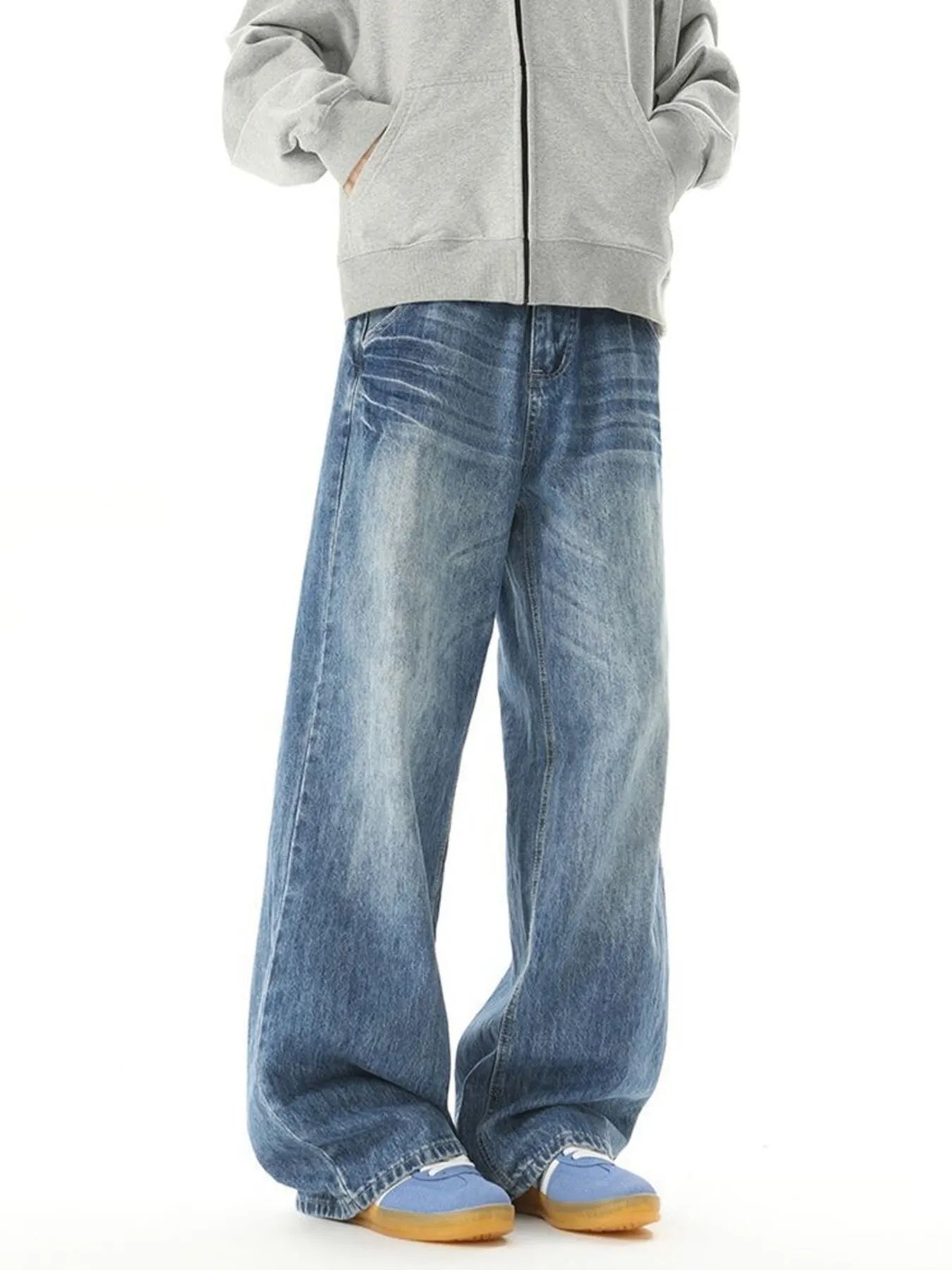 279 nan – Men's wide leg jeans streetwear fit