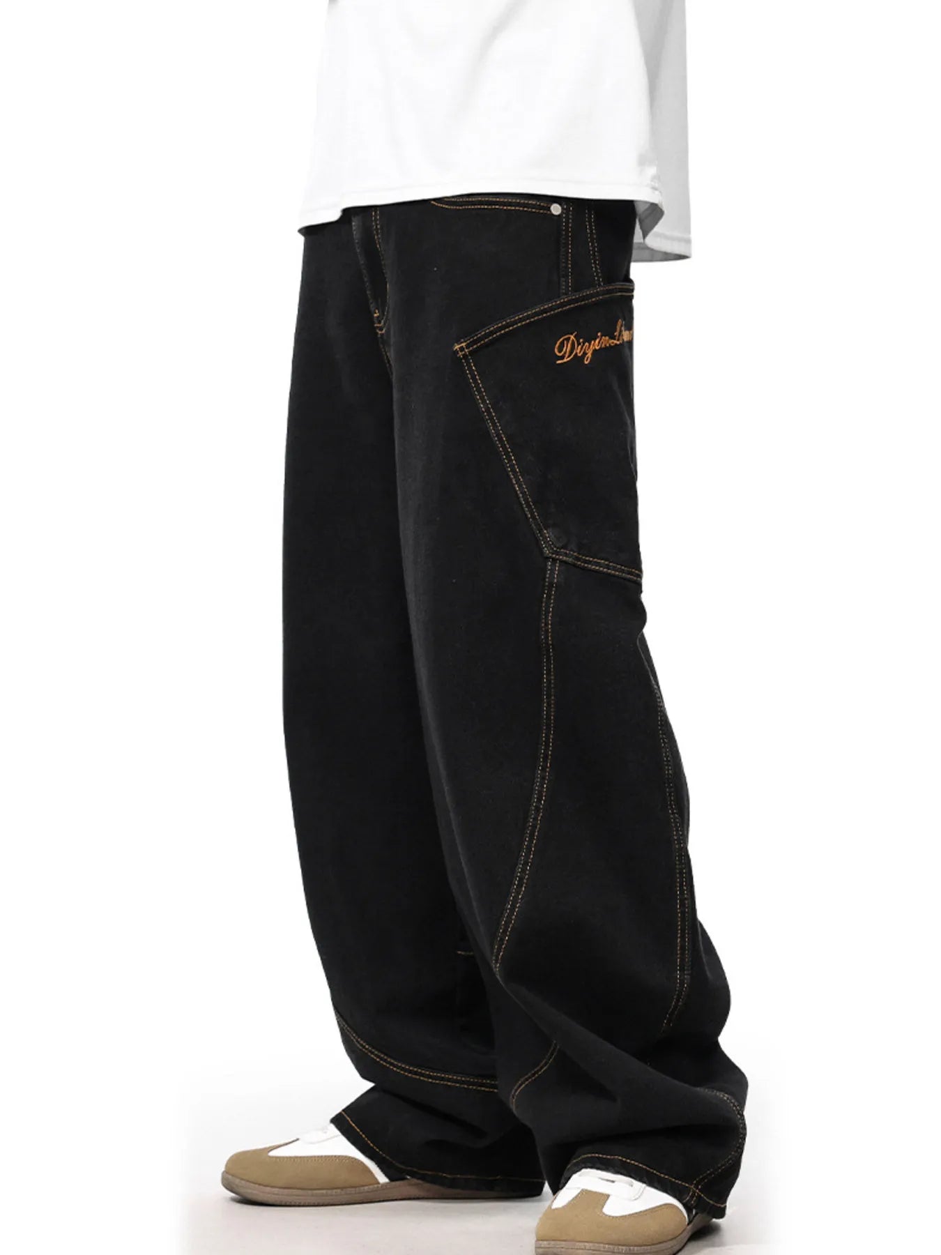 1226 nan – Men's wide leg jeans streetwear fit