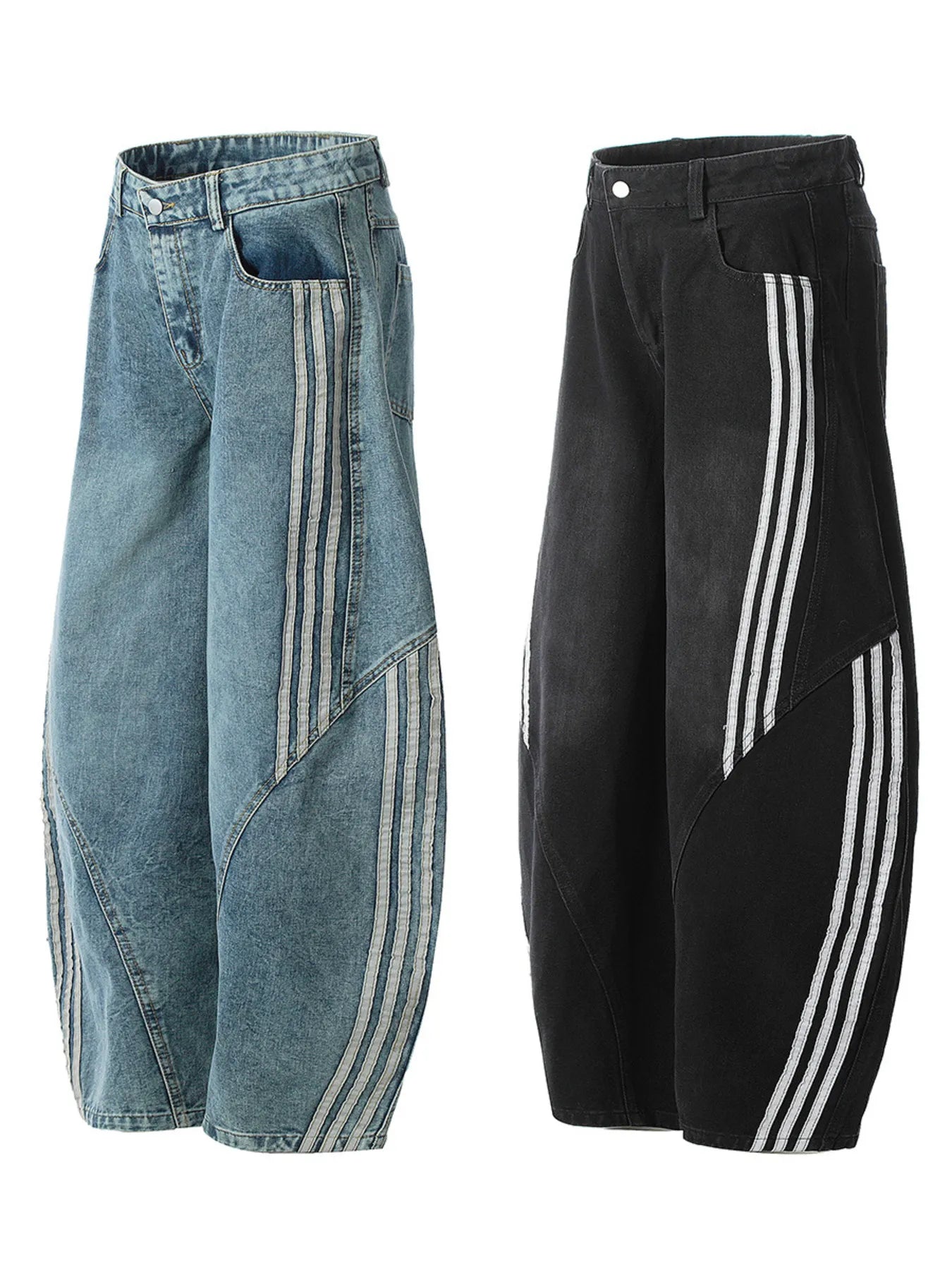 398 nan – Men's wide leg jeans streetwear fit