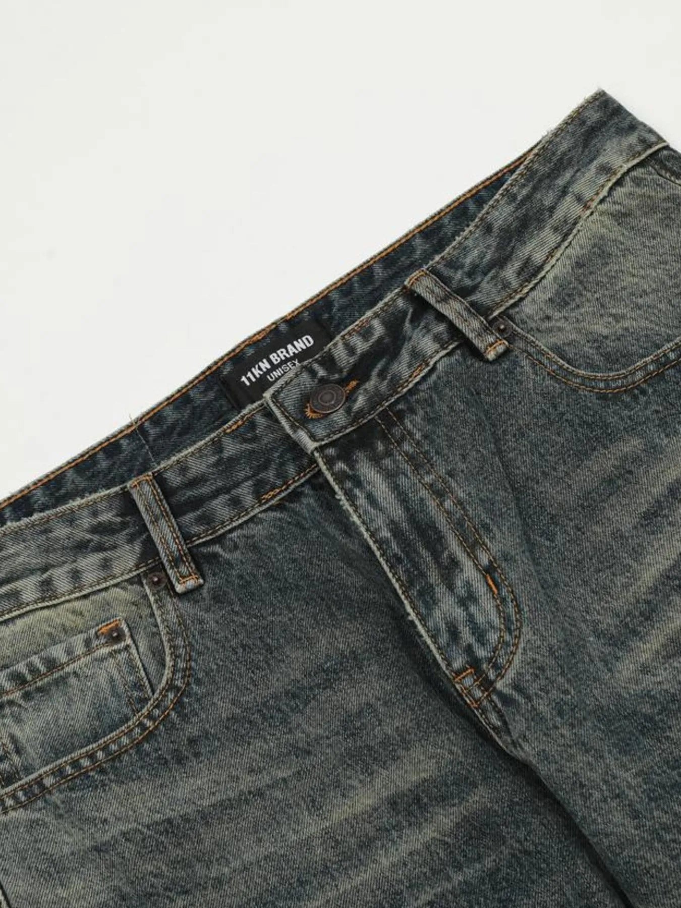 1280 Men's Vintage Distressed Flare Jeans – men's flare jeans (Y2K) (detail view 10)