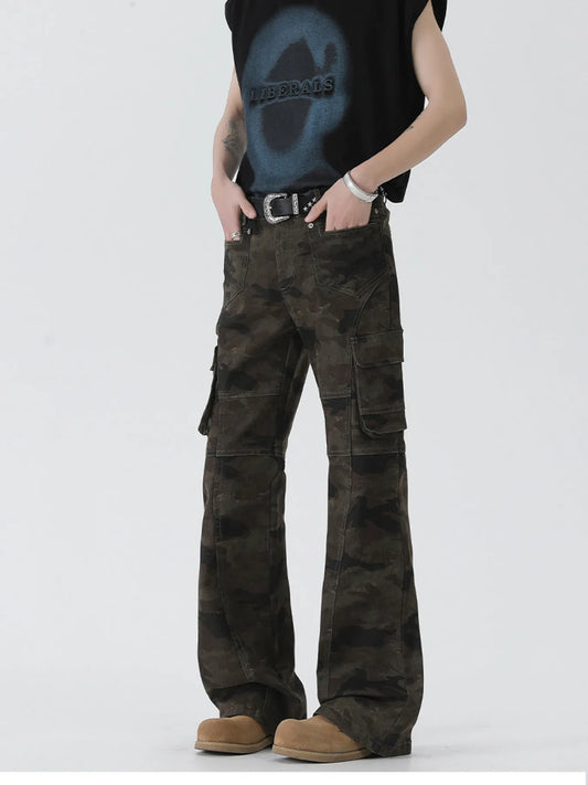 1301 Men's Camo Cargo Flare Jeans – men's flare jeans (Y2K) (main view)