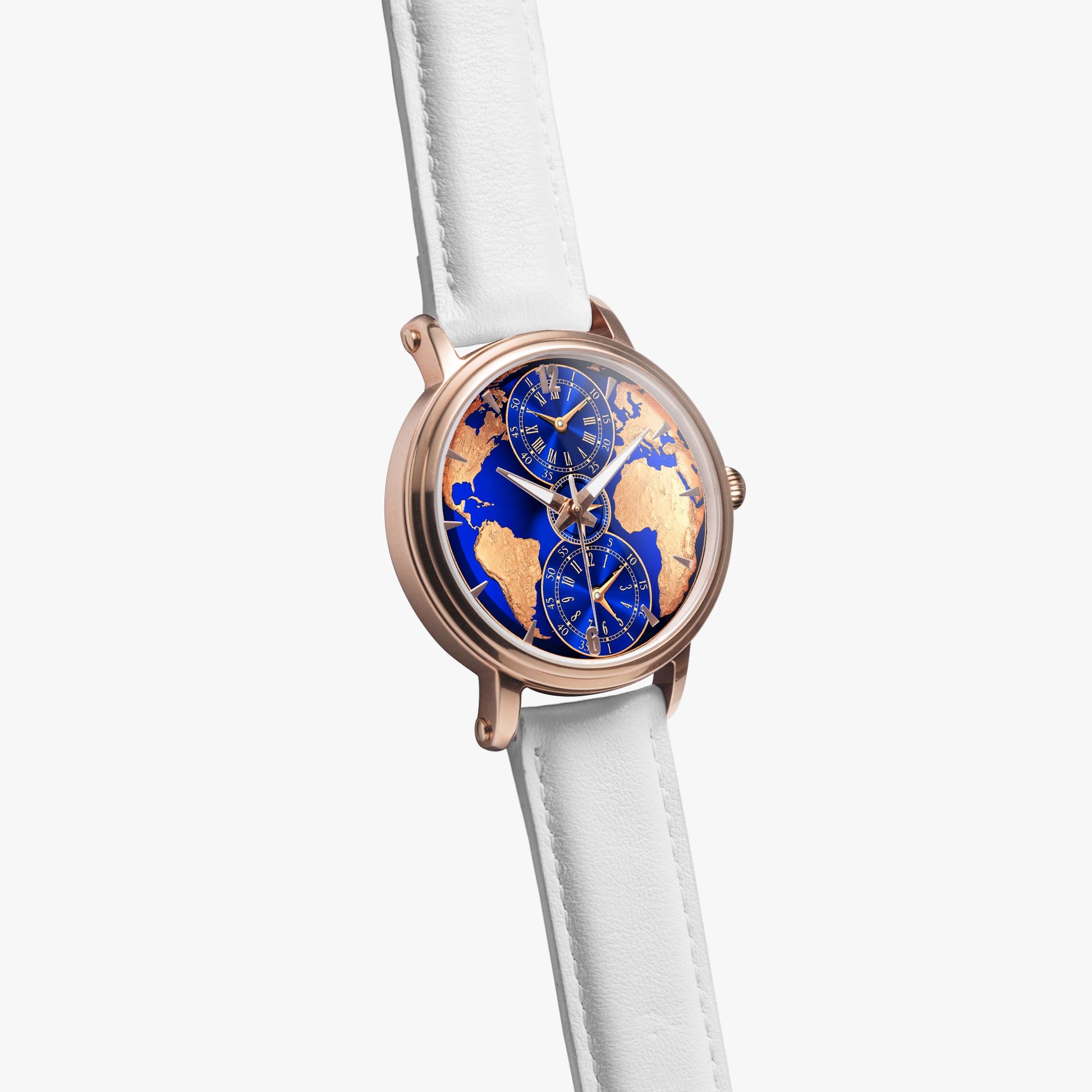 Jaycoh™ Luxurious World Time zone 158. 46mm Unisex Automatic Watch (Rose Gold) | Print-on-Demand Custom Watch - product photo | print on demand watch print custom watch