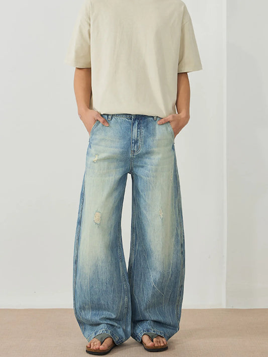 1232 Men's Wash Wide Leg Jeans – Men's wide leg jeans streetwear fit