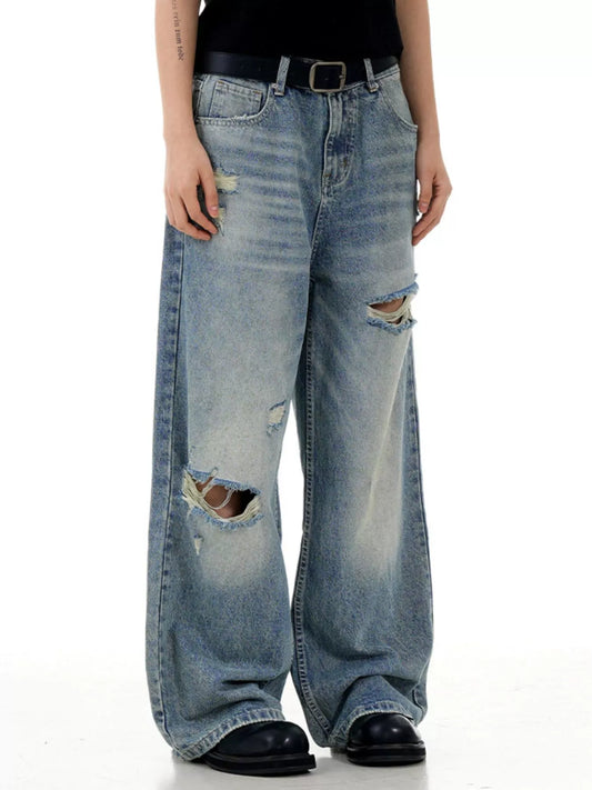 147 nan – Men's wide leg jeans streetwear fit