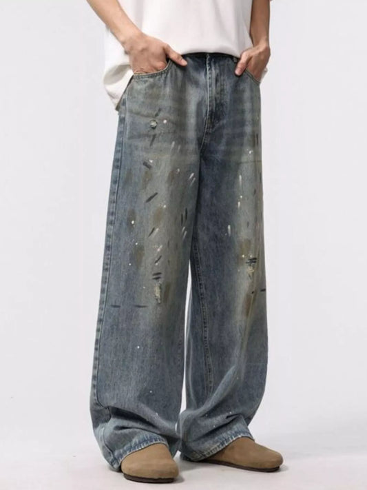 707 nan – Men's wide leg jeans streetwear fit
