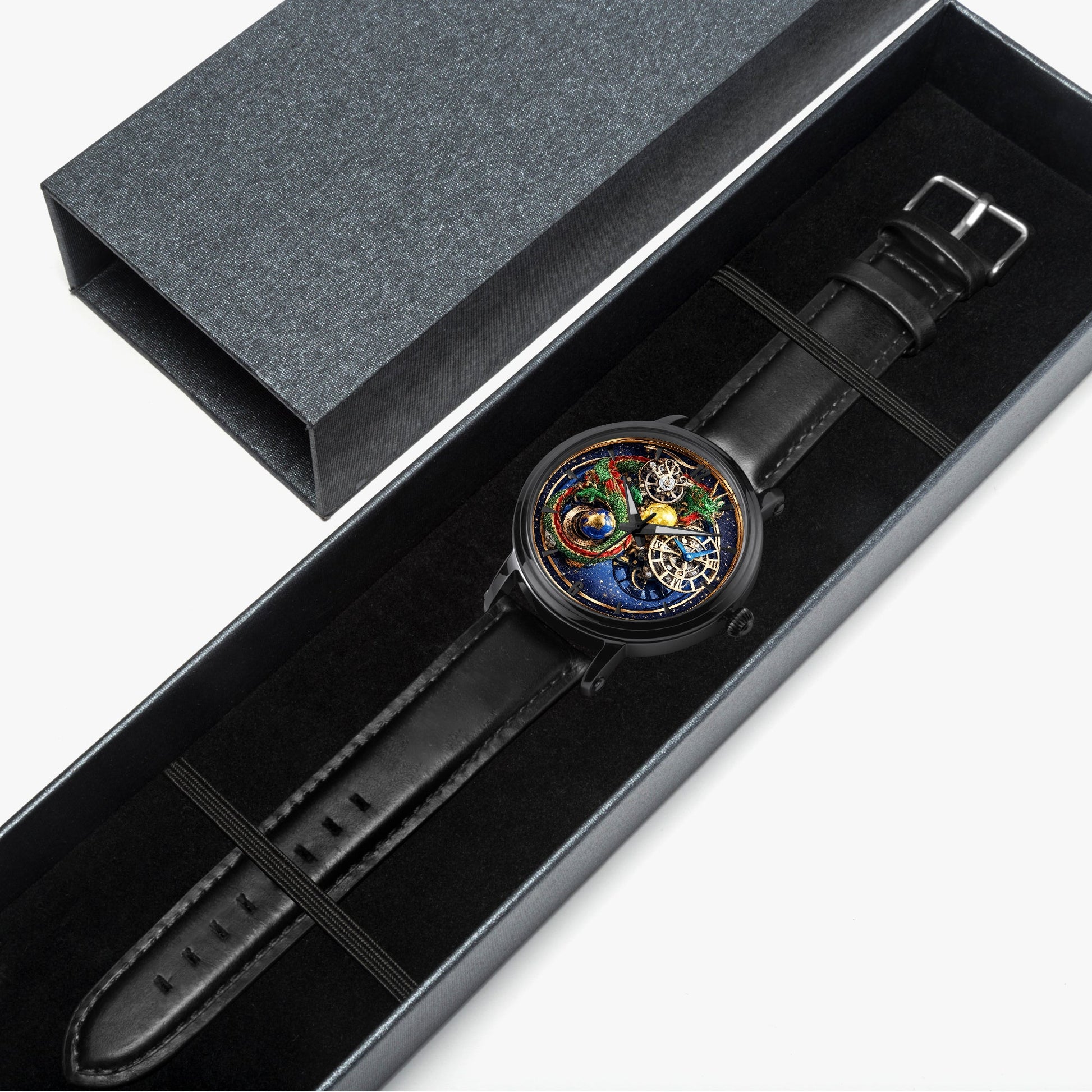 Jaycoh™ Astronomy Dragon Turbilon 157. 46mm Unisex Automatic Watch(Black) | Print-on-Demand Custom Watch - product photo | print on demand watch print custom watch