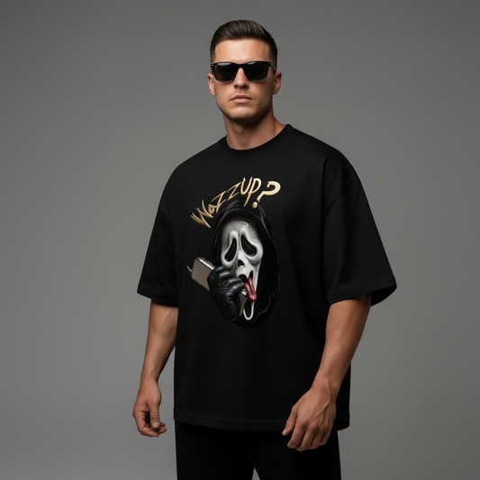 Scary Movie’s Ghostface Wassup Graphic Boxy T-Shirt - Luis’s Locker