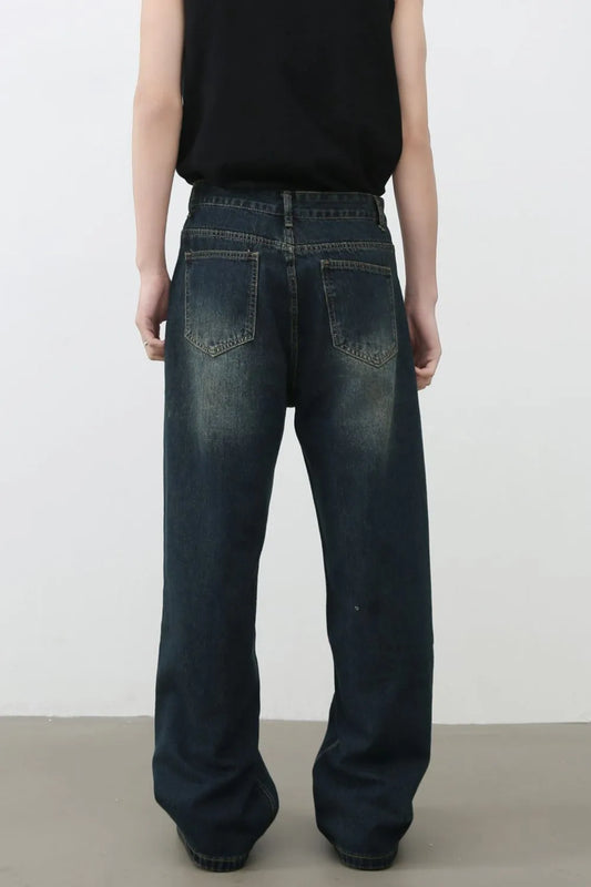 044 nan – Men's wide leg jeans streetwear fit