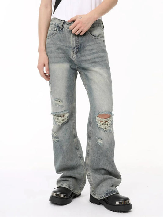 1304 Men's Distressed Flare Jeans – men's flare jeans (Y2K) (main view)