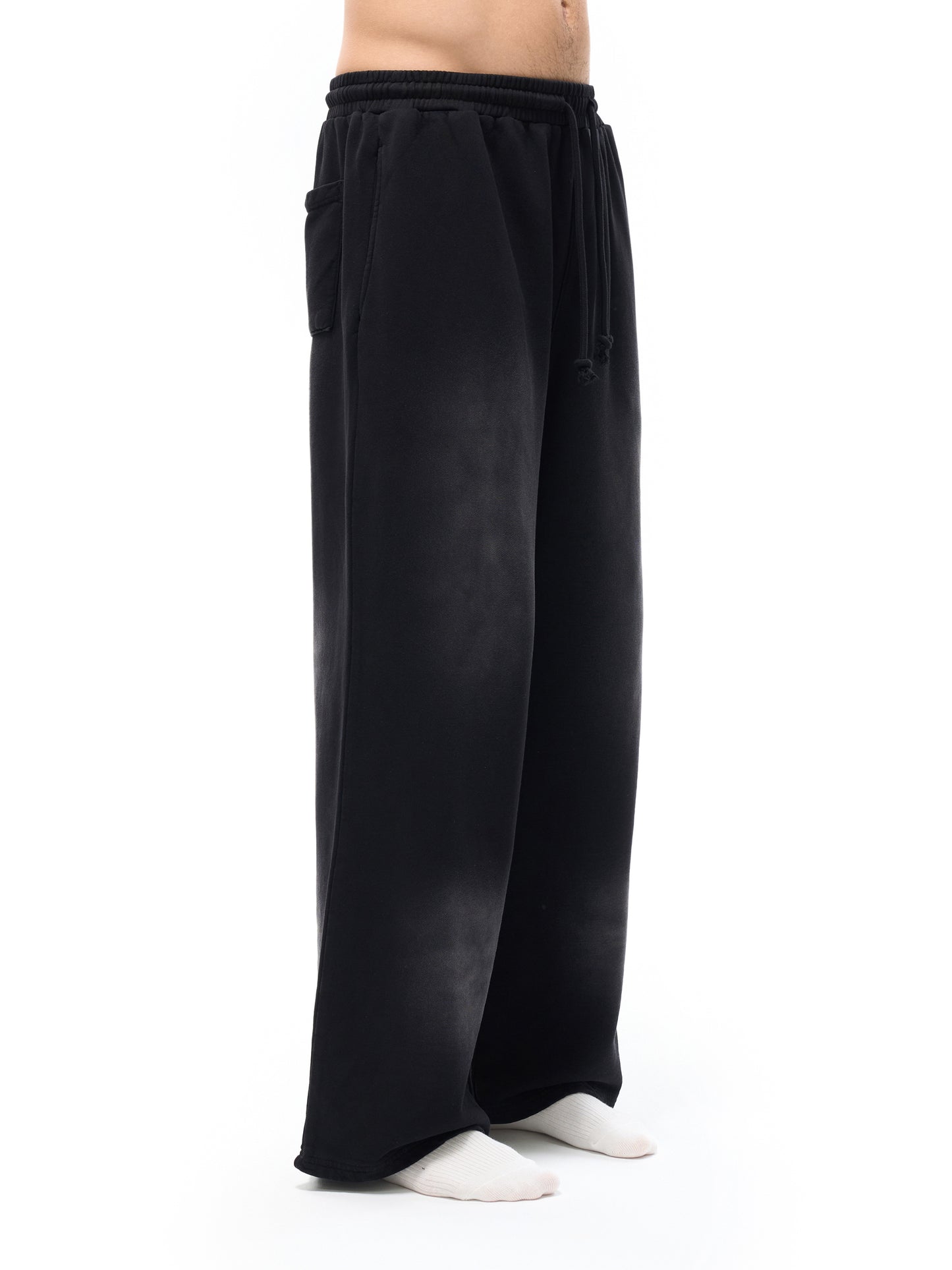 Sunfade Loose Fit Cotton Sweatpants - leg opening/cuff detail