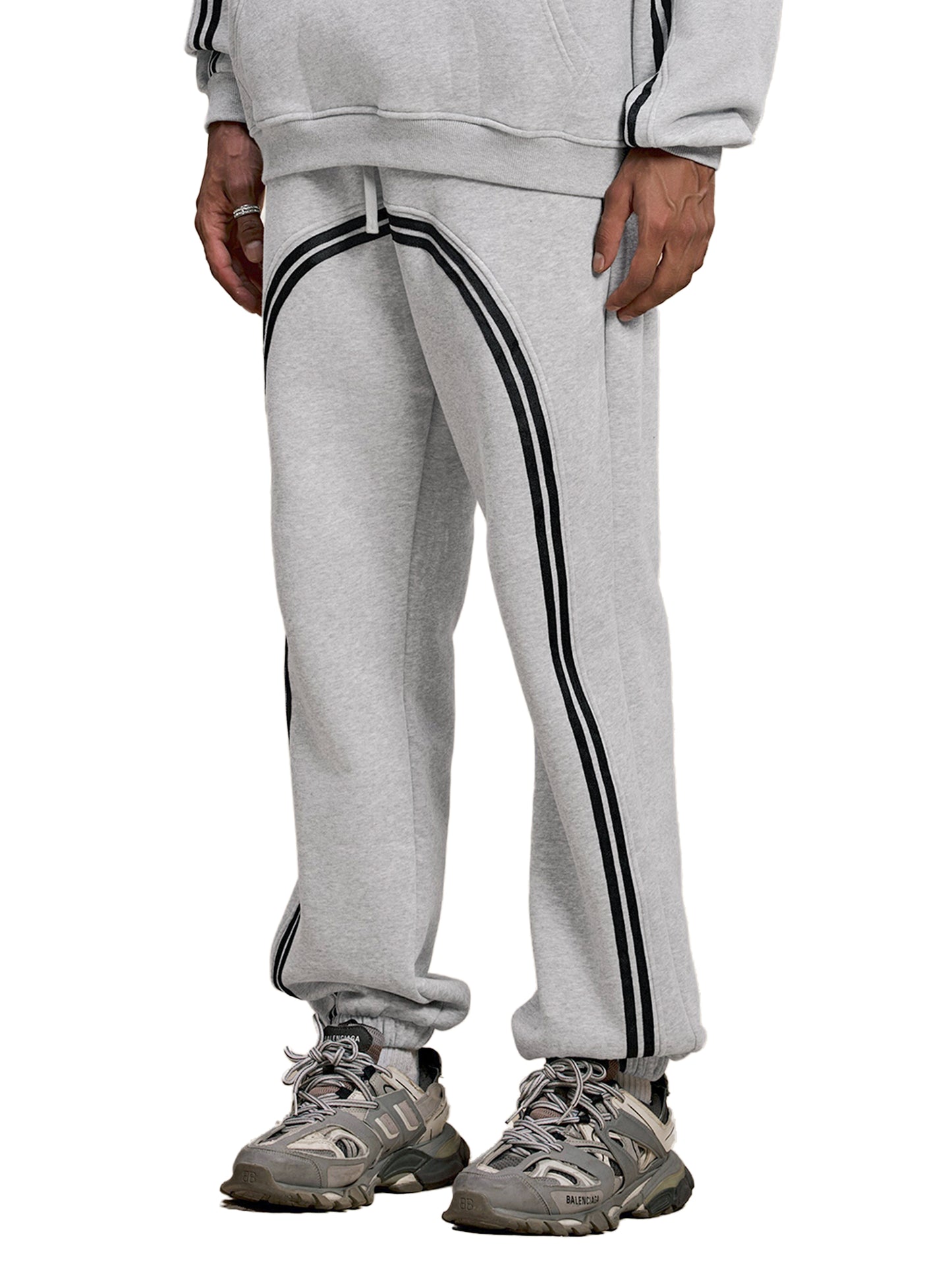 Sun Fade Contrast Tape Fleece Jogged Sweatpants - logo/label detail
