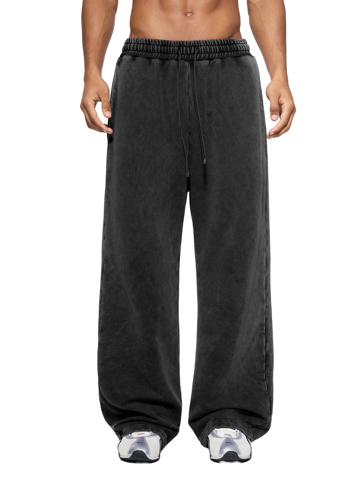 Snow Wash Heavyweight straight leg Sweatpants - leg opening/cuff detail