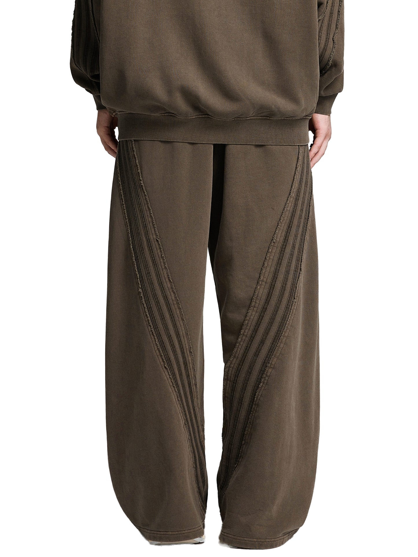 Snow Washed Tape Raw Edge Sweatpants - size chart