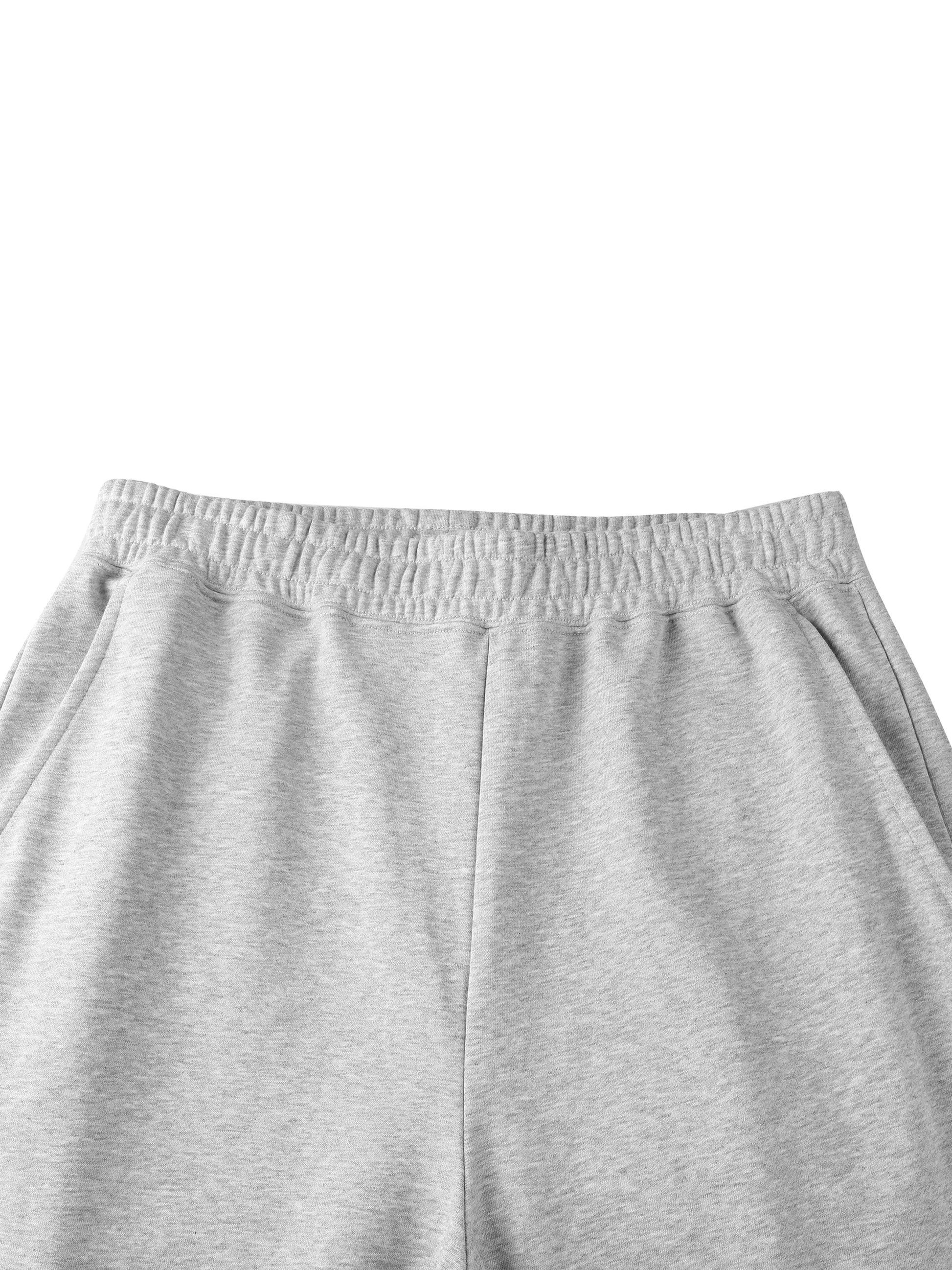 Plain Straight-Leg Sweatpants - model wearing - front