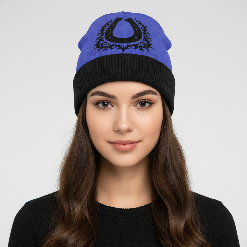 Royal Horseshoe Knit Beanie – Frontier Crest Edition - Luis’s Locker