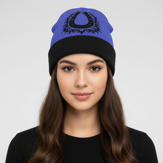 Royal Horseshoe Knit Beanie – Frontier Crest Edition - Luis’s Locker
