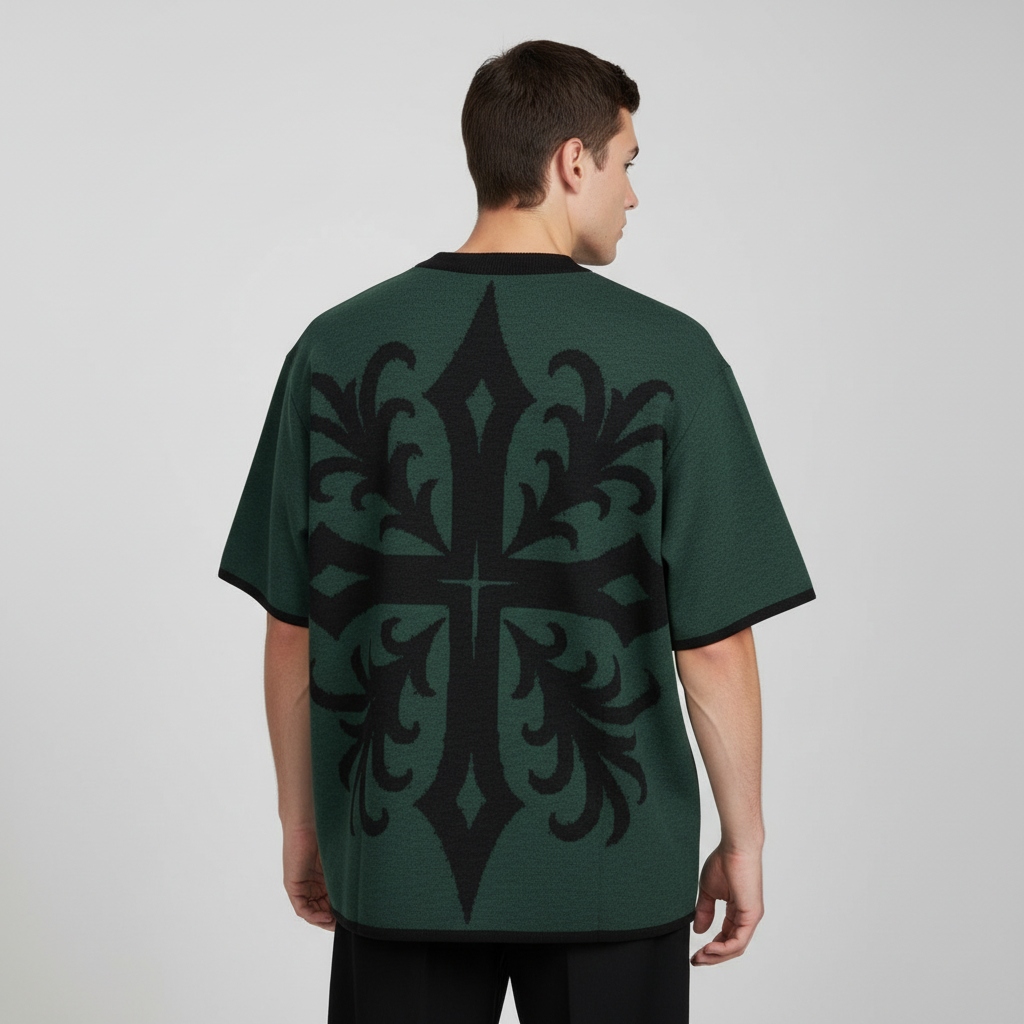 Lucky Horseshoe Knit Tee – Pine Frontier Crest Edition - Luis’s Locker