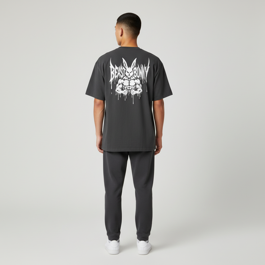 Beast Bunny Oversized Faded Tee – Shadow Bulk Edition - Luis’s Locker