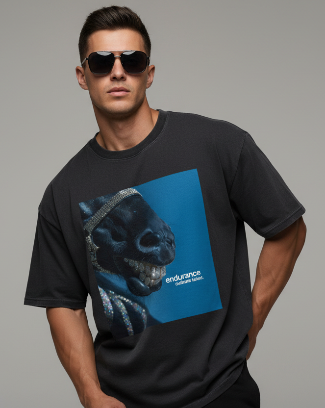 Horse “Endurance Outlasts Talent”Oversized faded t-shirt