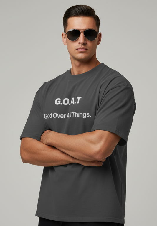 GOAT “God over all things” Oversized faded t-shirt