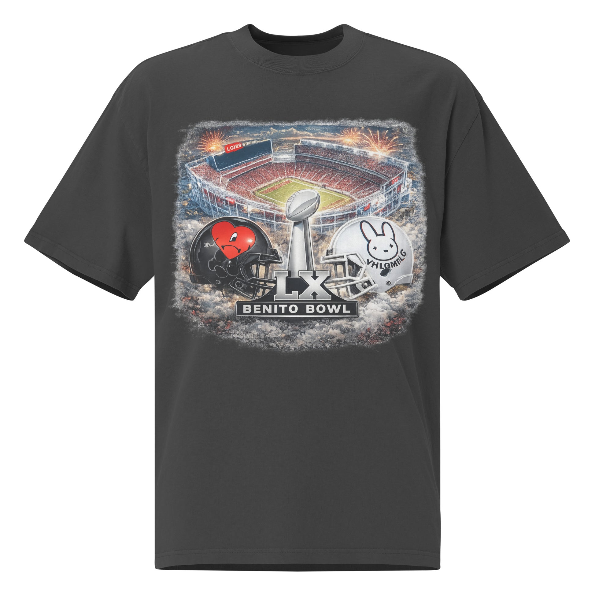 Benito Bowl LX Helmets Graphic Oversized faded t-shirt – Back View