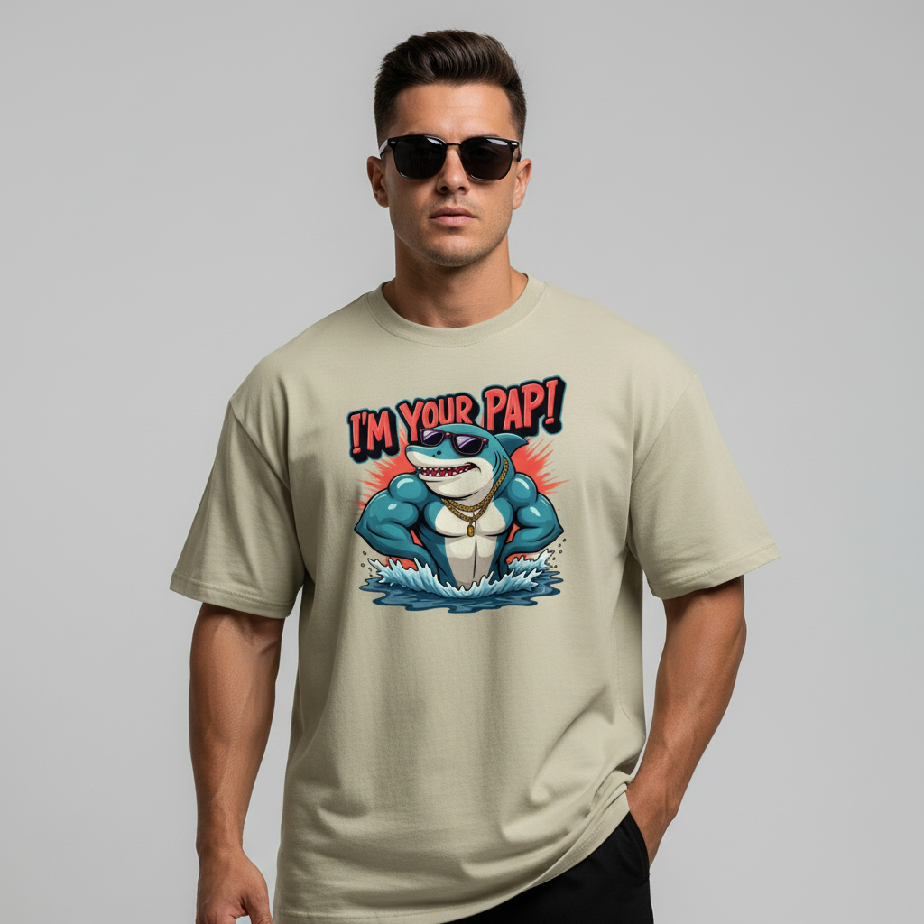 Oversized “I’m Your Papi” Shark Tee – Bold, Drippy & Unapologetic (4 Colors) - Luis’s Locker