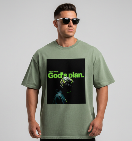 Pilot “Never doubt god’s plan” Oversized faded t-shirt