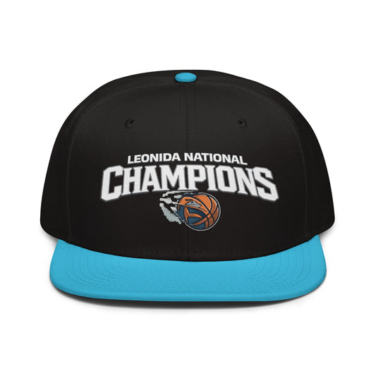 Dre'Quan Vice City Narcos Leonida National Champions Snapback Hat GTA 6 Merch (aqua colorway) front view