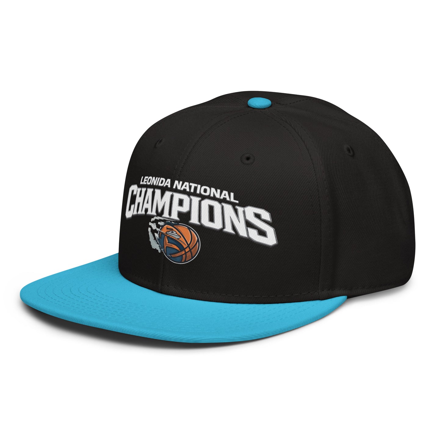 Dre'Quan Vice City Narcos Leonida National Champions Snapback Hat GTA 6 Merch (aqua colorway) front view
