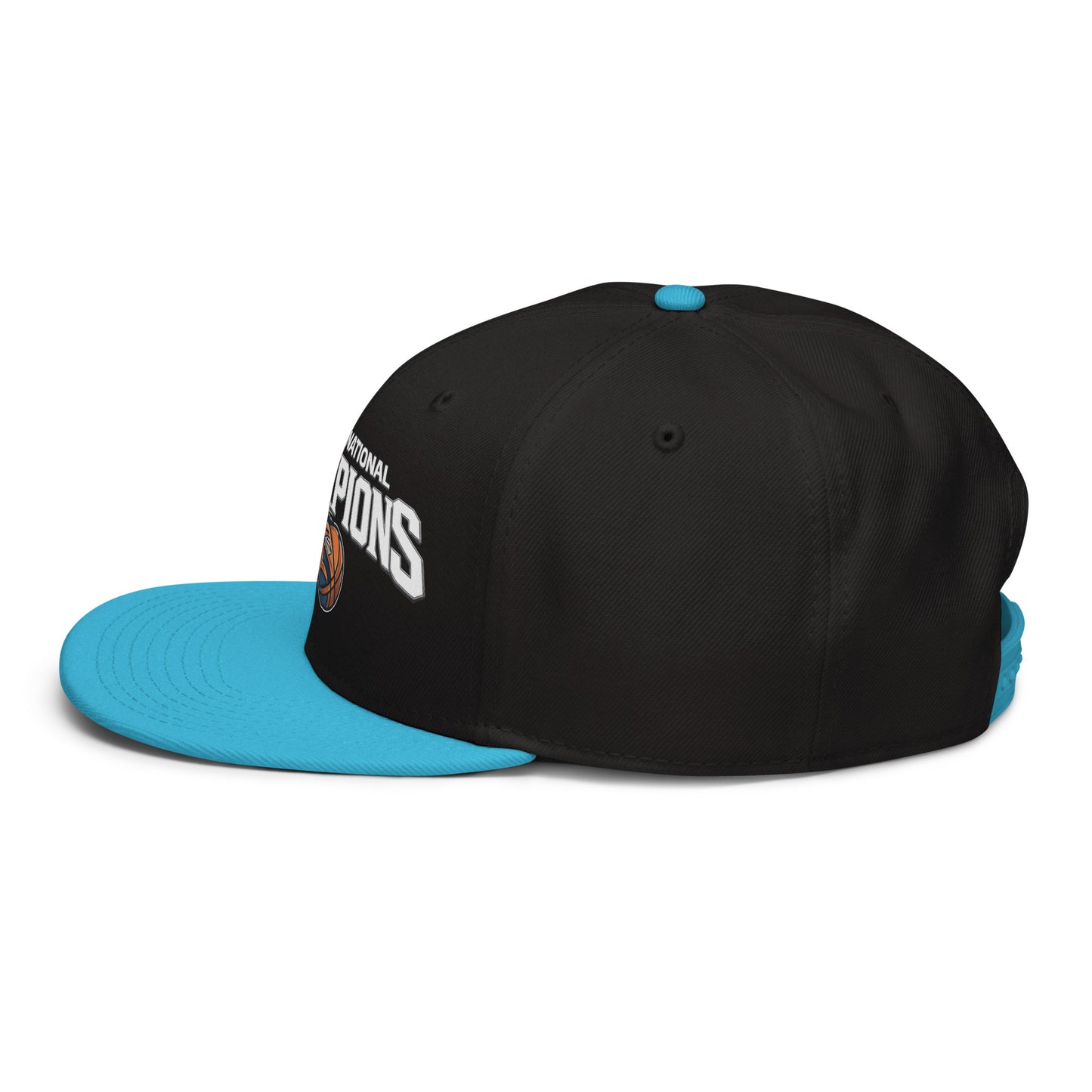 Dre'Quan Vice City Narcos Leonida National Champions Snapback Hat GTA 6 Merch (aqua colorway) back view
