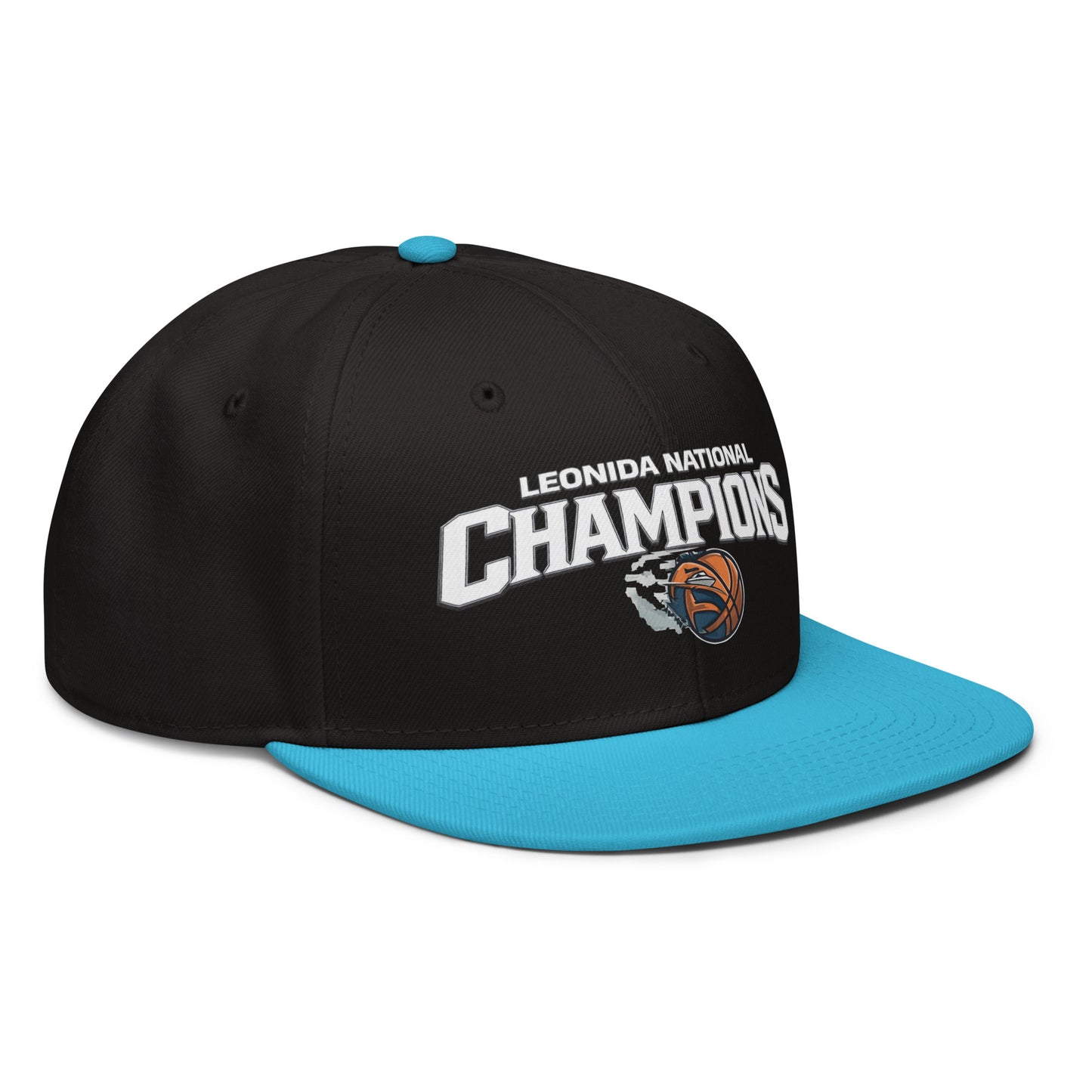 Dre'Quan Vice City Narcos Leonida National Champions Snapback Hat GTA 6 Merch (aqua colorway) front view