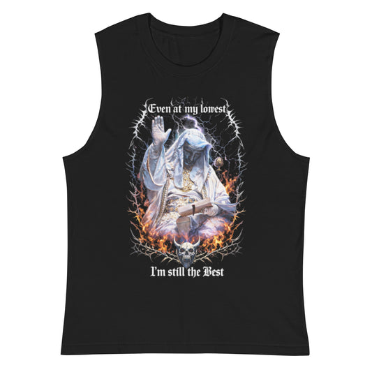 King Baldwin Muscle Shirt QR Code on the back – Front View