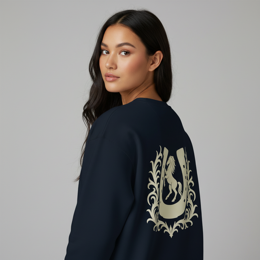 West Heritage Crewneck – Midnight Navy Horseshoe Edition - Luis’s Locker